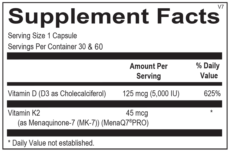 Vitamin K2 with D3 caps - 60ct