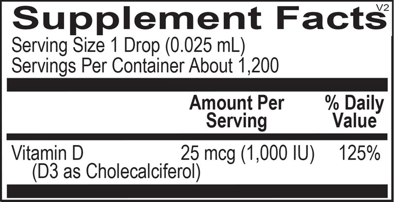 Vitamin D3 liquid 1000 iu 1fl. oz.